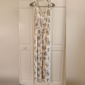 Lucky White and Floral Maxi Dress